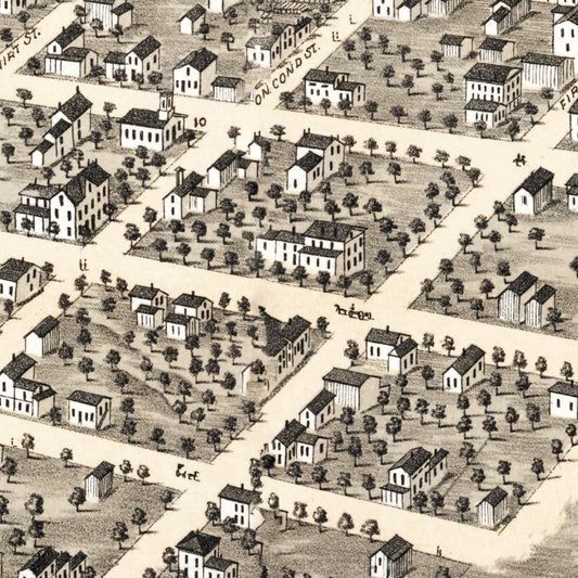 Vintage Map of Geneva, Illinois, 1869