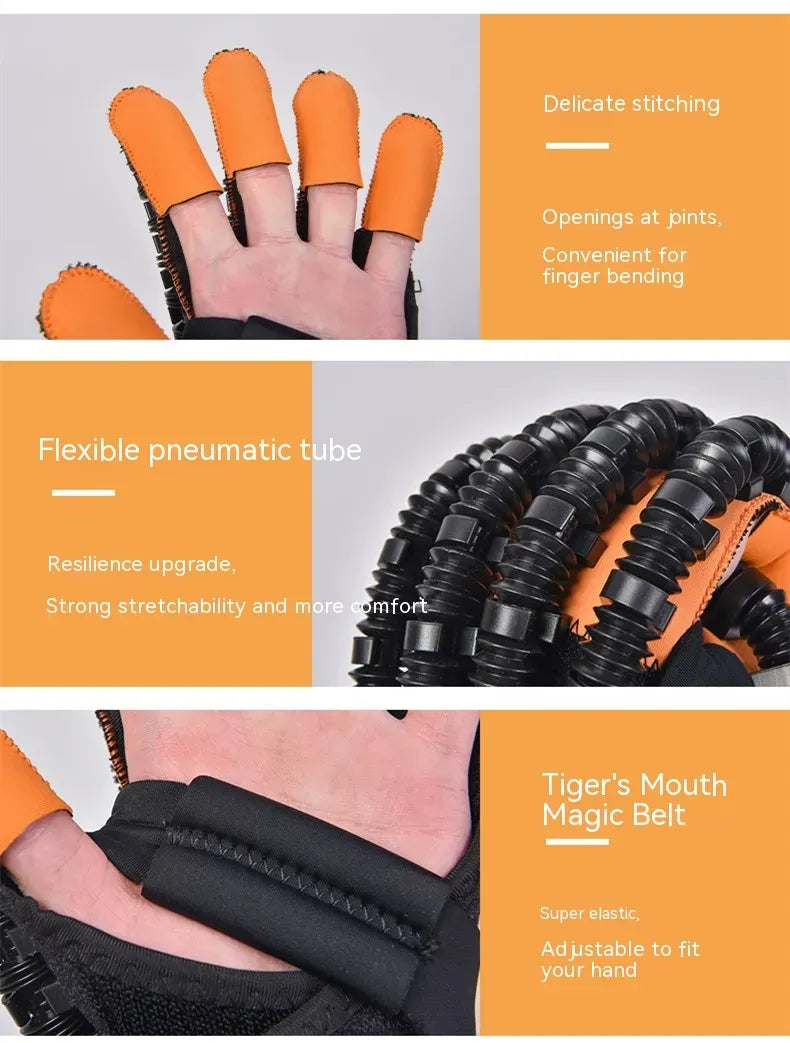 Adjustable strap on rehab glove for secure, comfortable fit