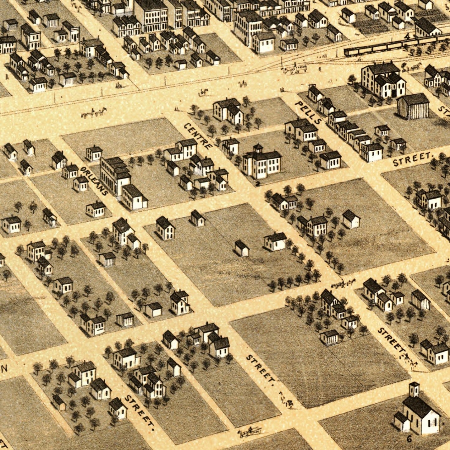 Vintage Map of Paxton, Illinois, 1869