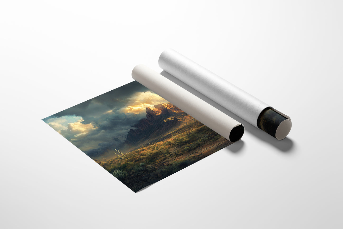 Stormy Desert Mountain Moody Western Landscape Print