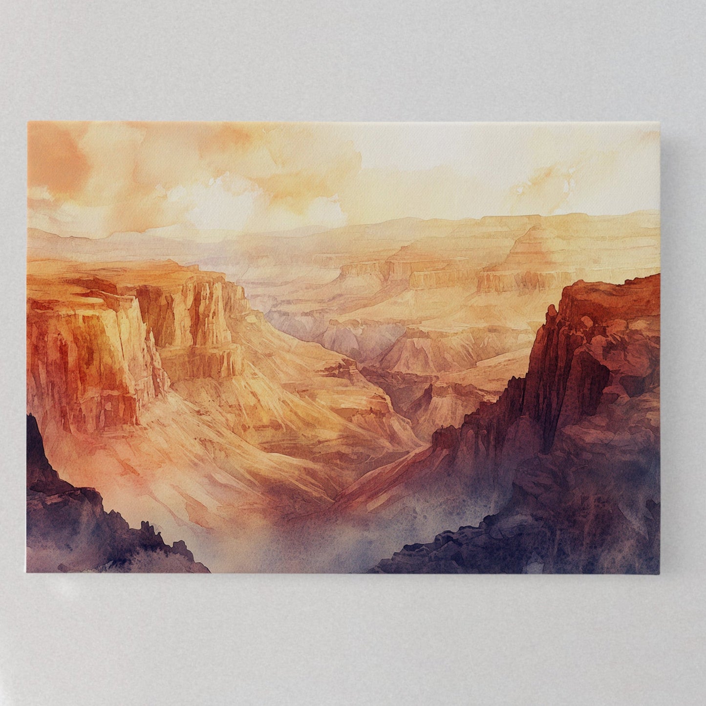 Grand Solitude watercolor canyon sunset landscape print