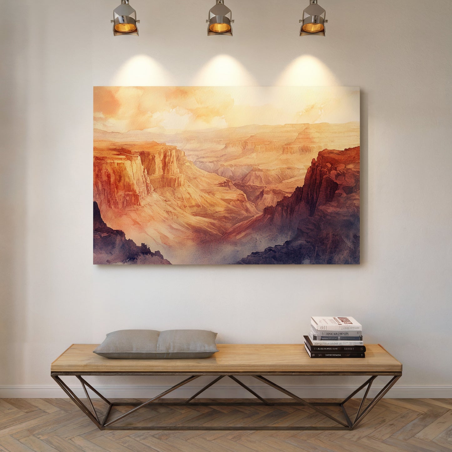Grand Solitude Watercolor Canyon Sunset Landscape Print