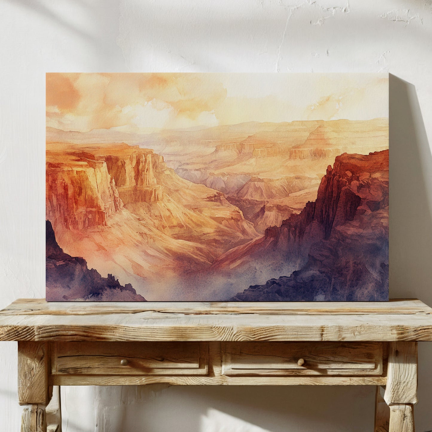 Grand Solitude Watercolor Canyon Sunset Landscape Print