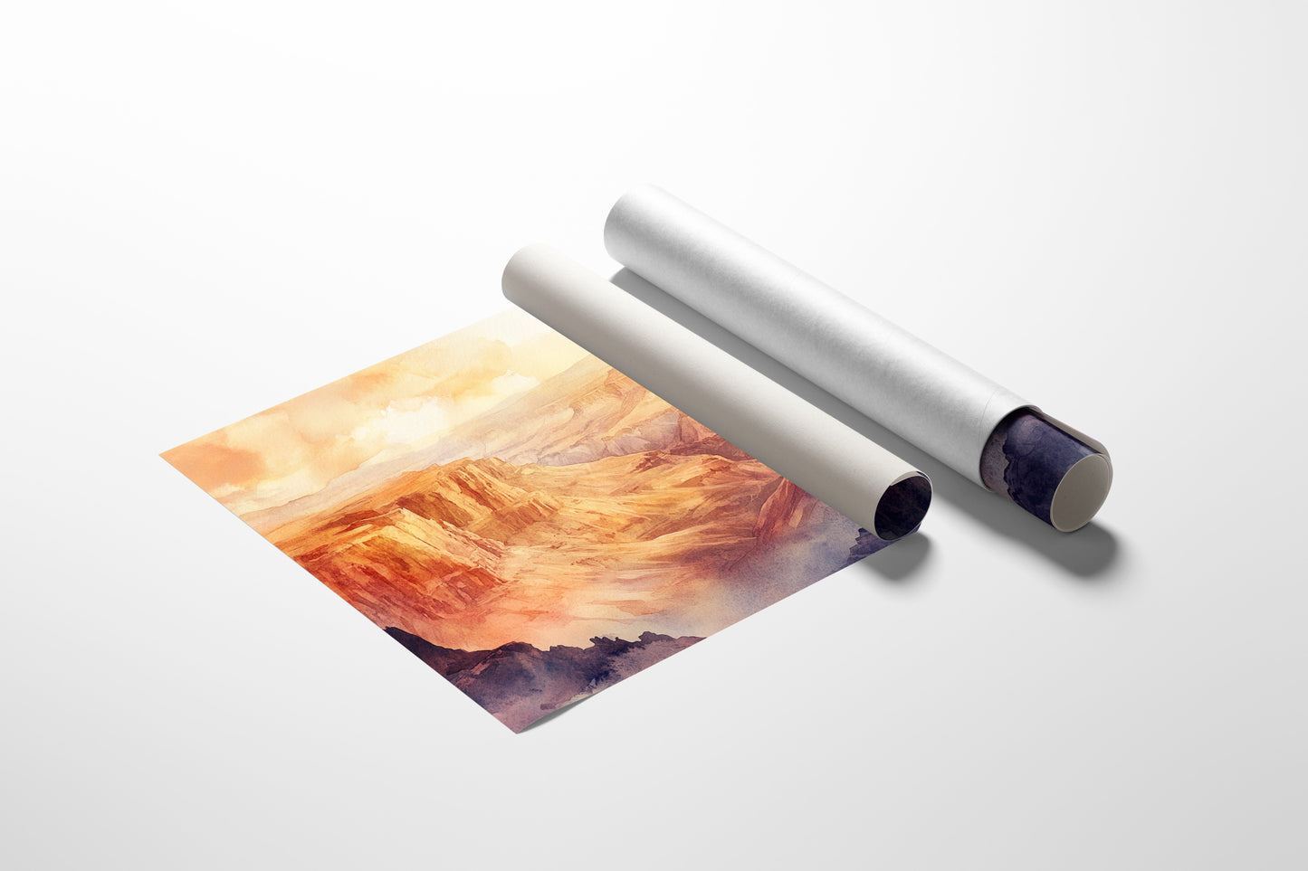 Grand Solitude Watercolor Canyon Sunset Landscape Print