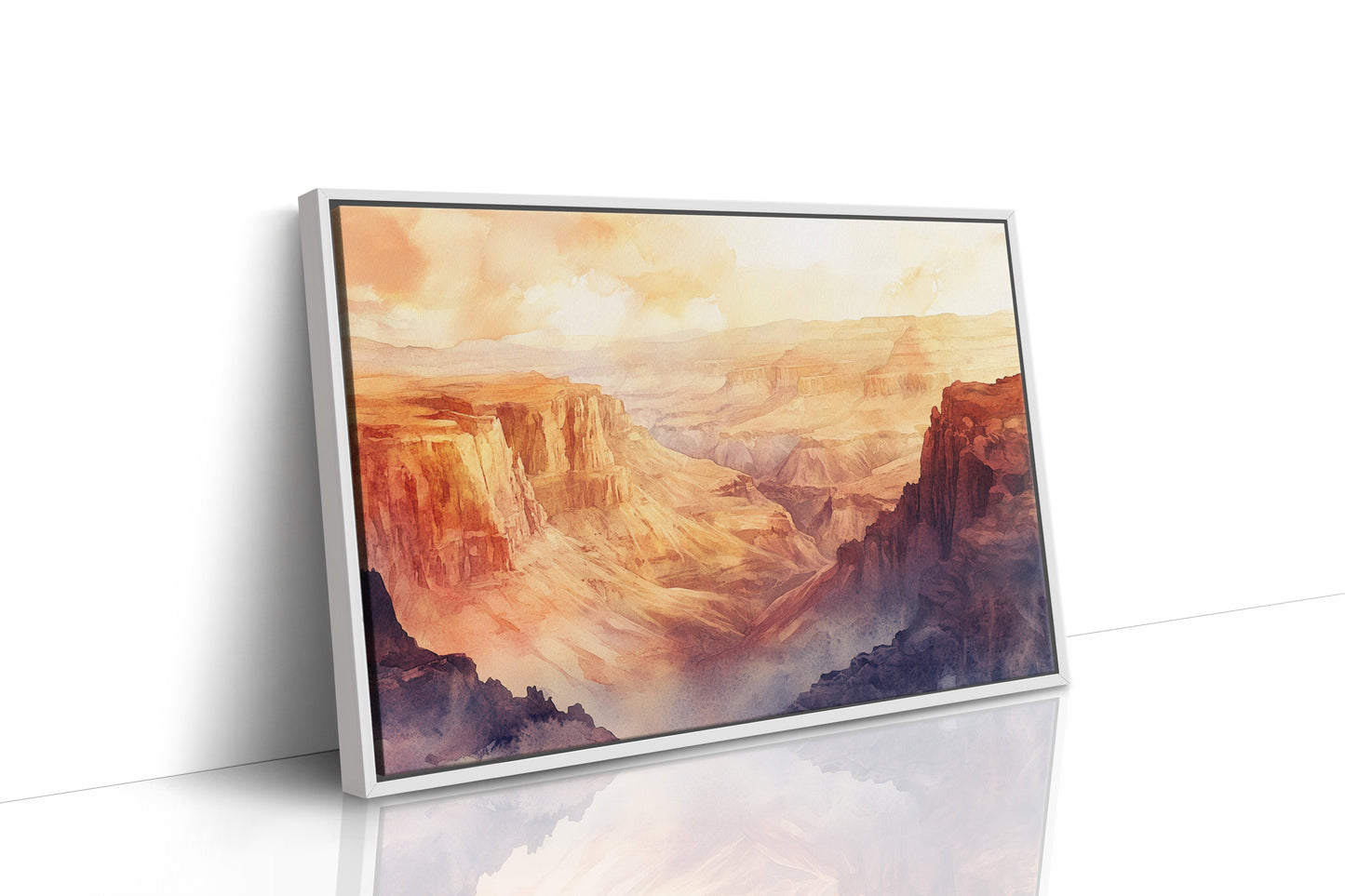 Grand Solitude Watercolor Canyon Sunset Landscape Print