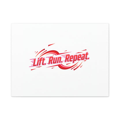 Lift Run Repeat Gym Motivation Canvas Wall Art