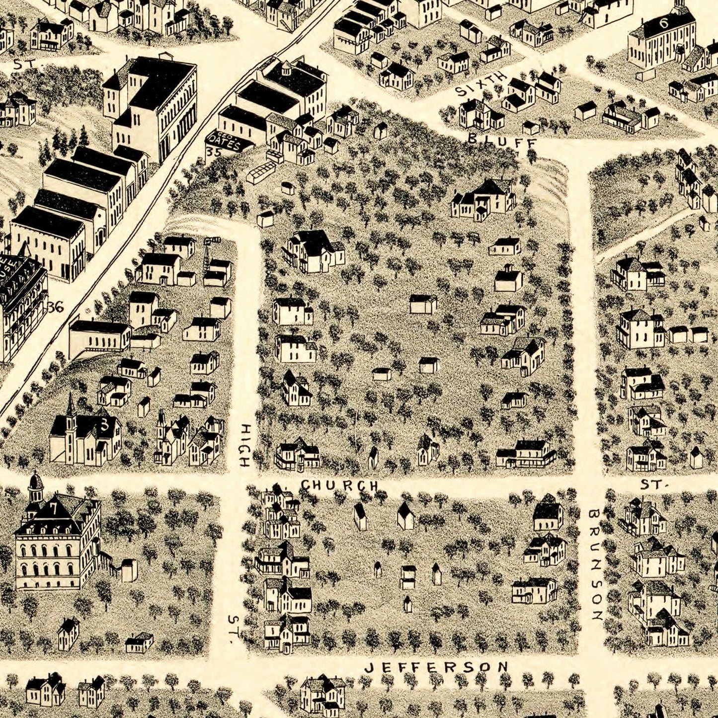 Vintage Map of Benton Harbor, Michigan, 1889