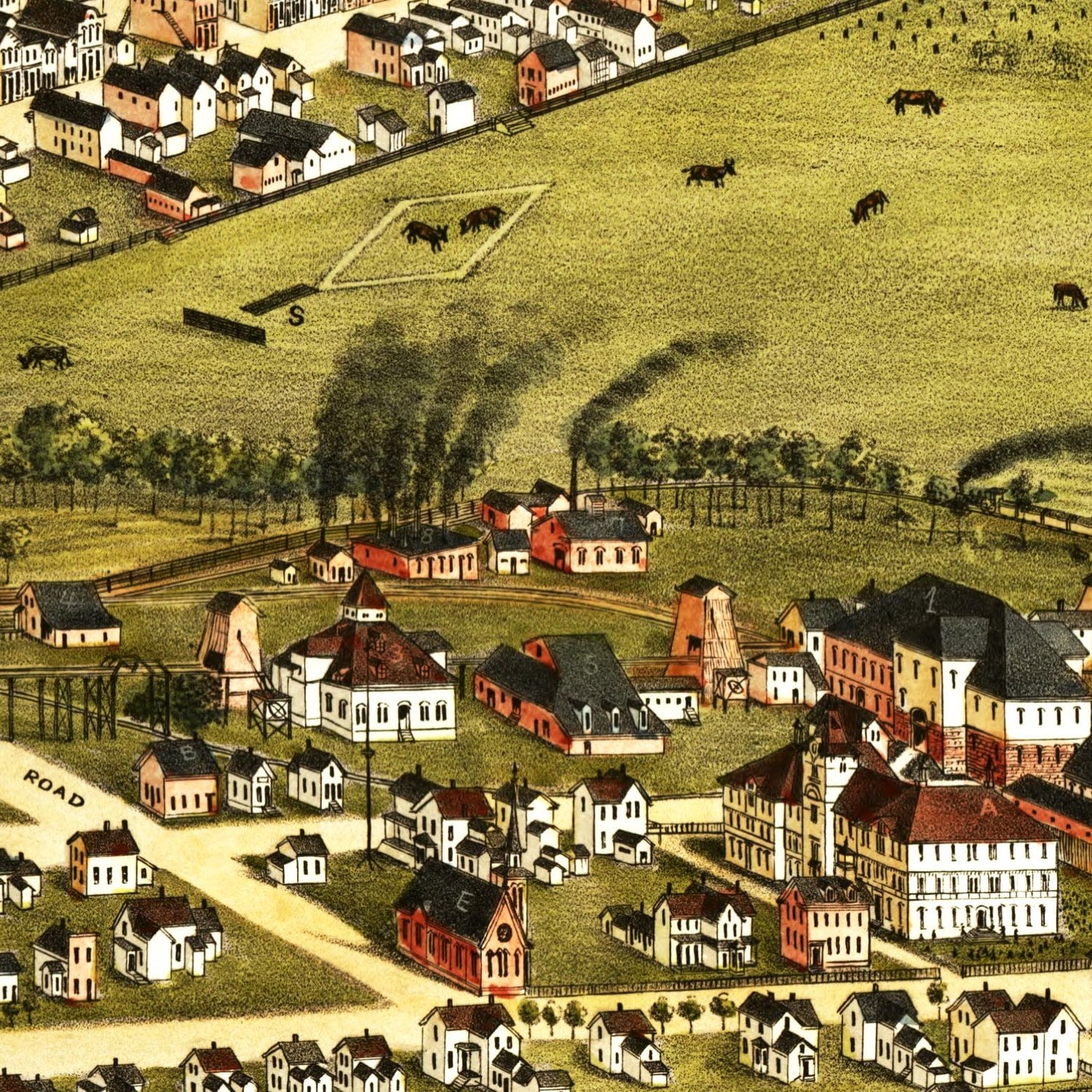 Vintage Map of Calumet, Hecla and Red Jacket, Michigan, 1881