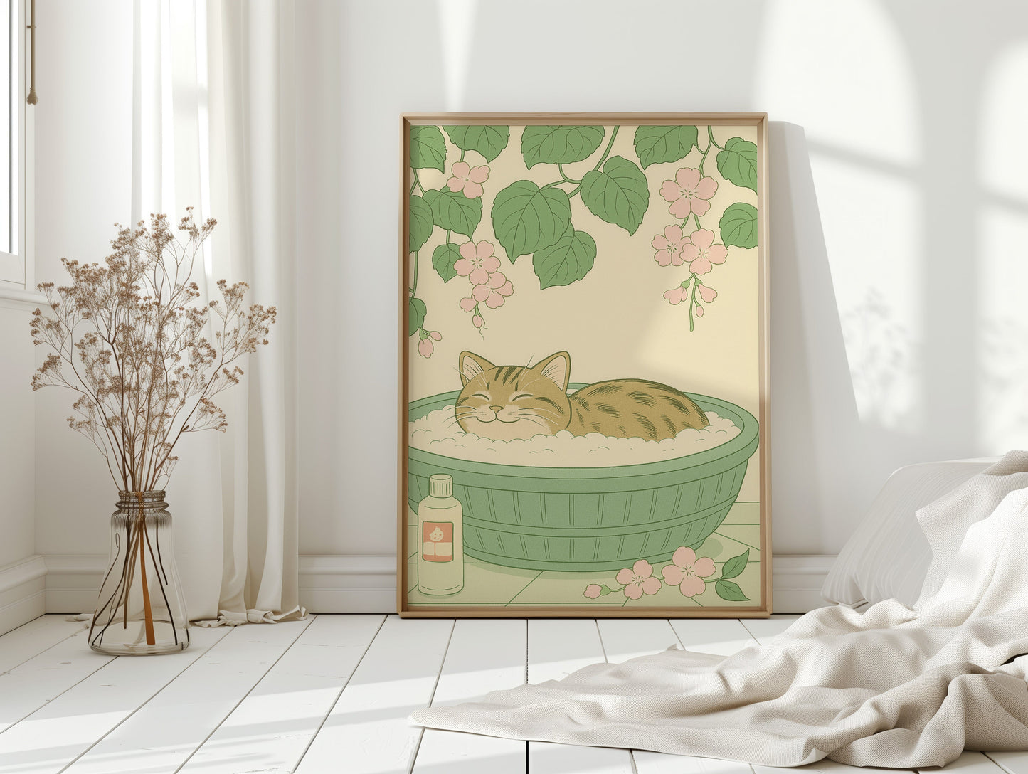 Soak and Purr Cat Spa Dreams Wall Art Print