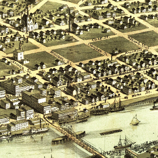 Vintage Map of Saginaw, Michigan, 1867