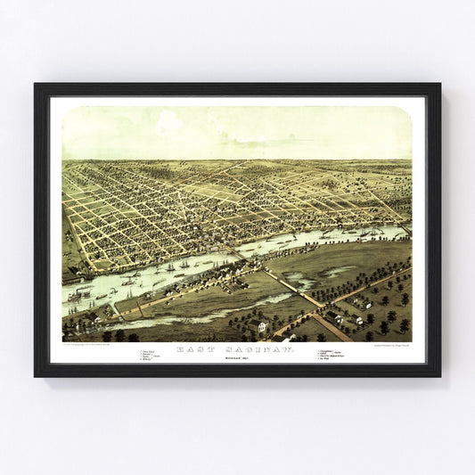 Vintage map of Saginaw, Michigan, 1867