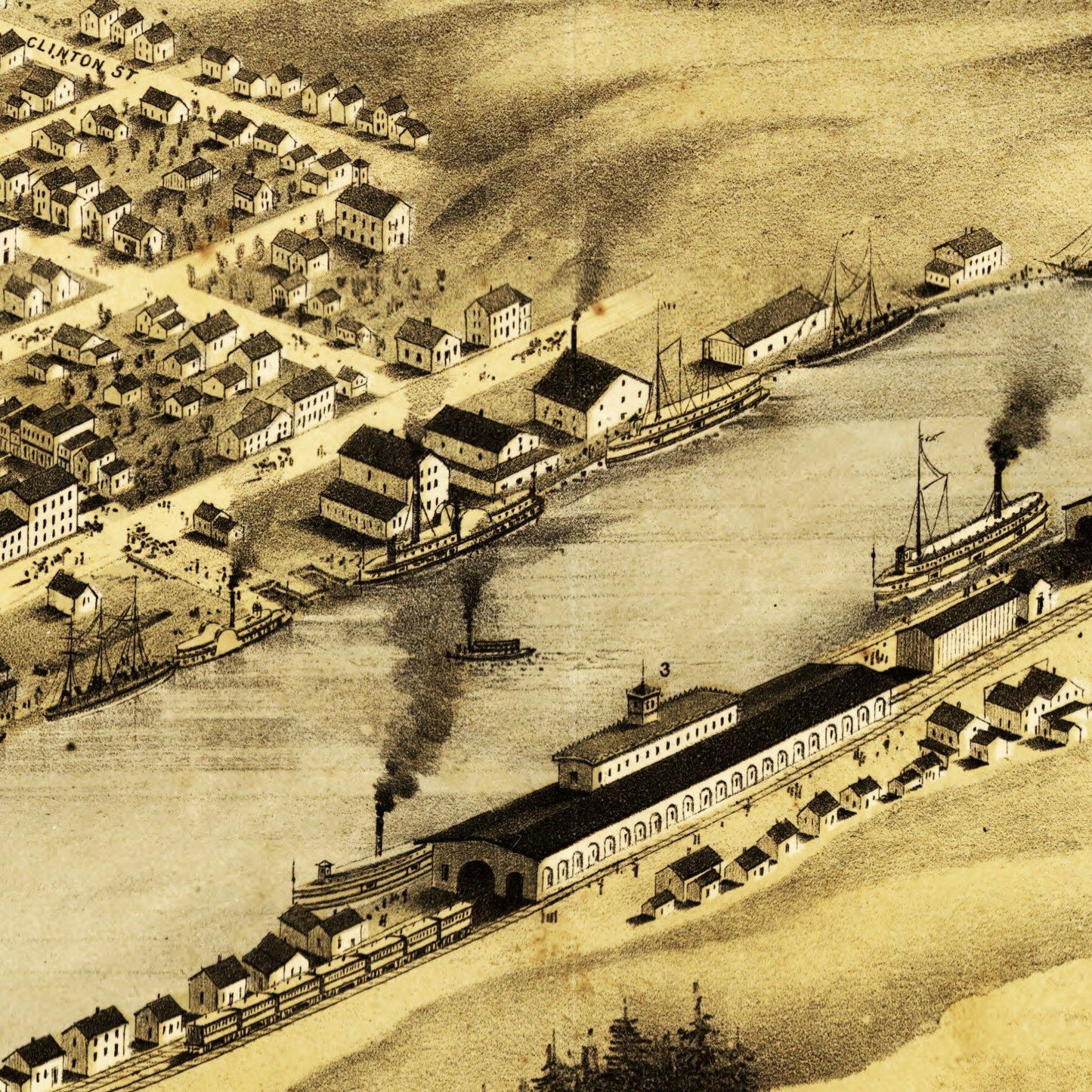 Vintage Map of Grand Haven, Michigan, 1868 (No. 2)