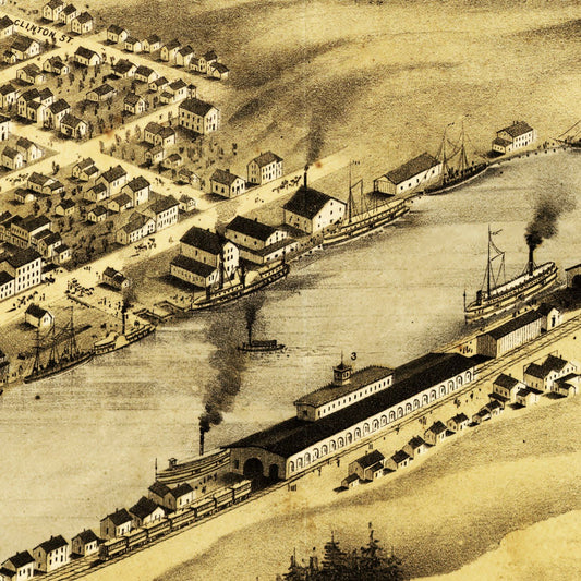Vintage Map of Grand Haven, Michigan, 1868 (No. 2)