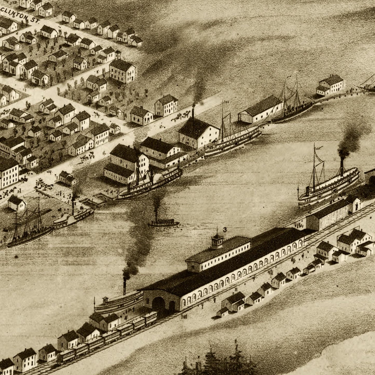 Vintage Map of Grand Haven, Michigan, 1868 (No. 3)