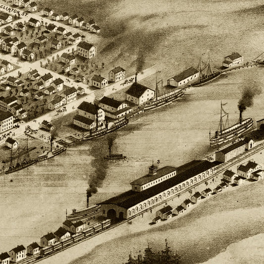 Vintage Map of Grand Haven, Michigan, 1868 (No. 3)