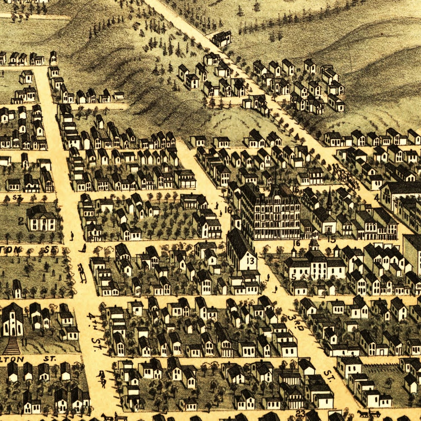 Vintage Map of Grand Haven, Michigan, 1874