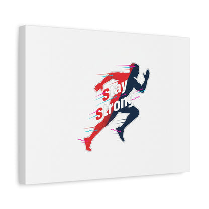 Stay Strong Runner Gym Canvas Wall Art