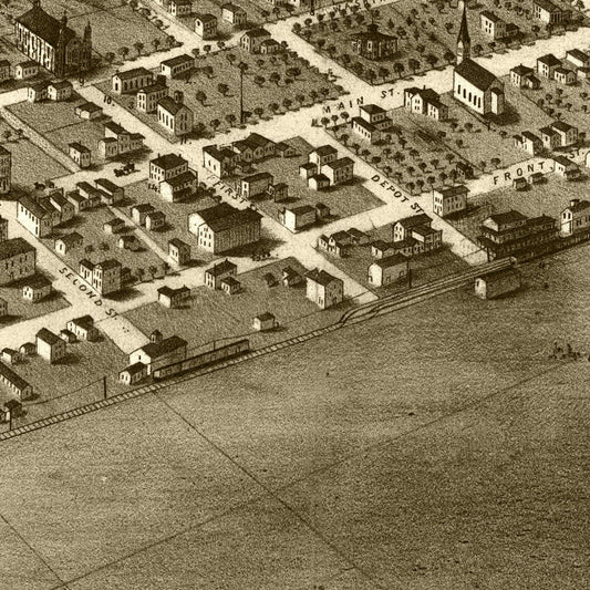 Vintage Map of Ionia, Michigan, 1868