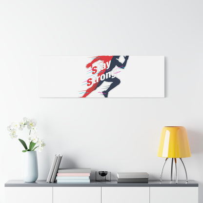 Stay Strong Runner Gym Canvas Wall Art
