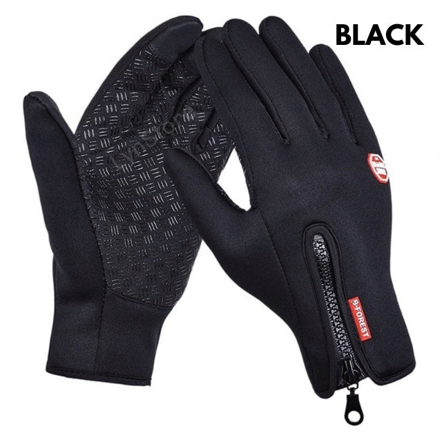 black waterproof touchscreen winter gloves