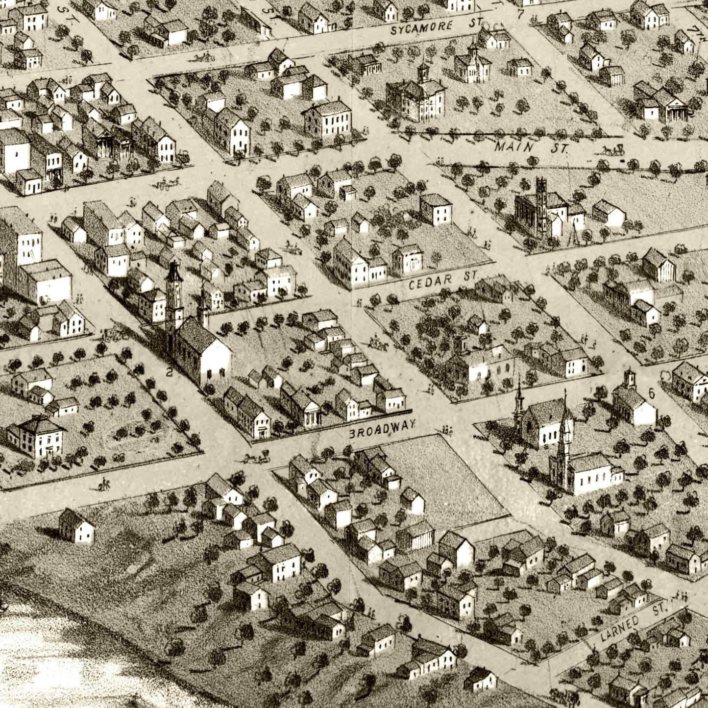 Vintage Map of Niles, Michigan, 1868