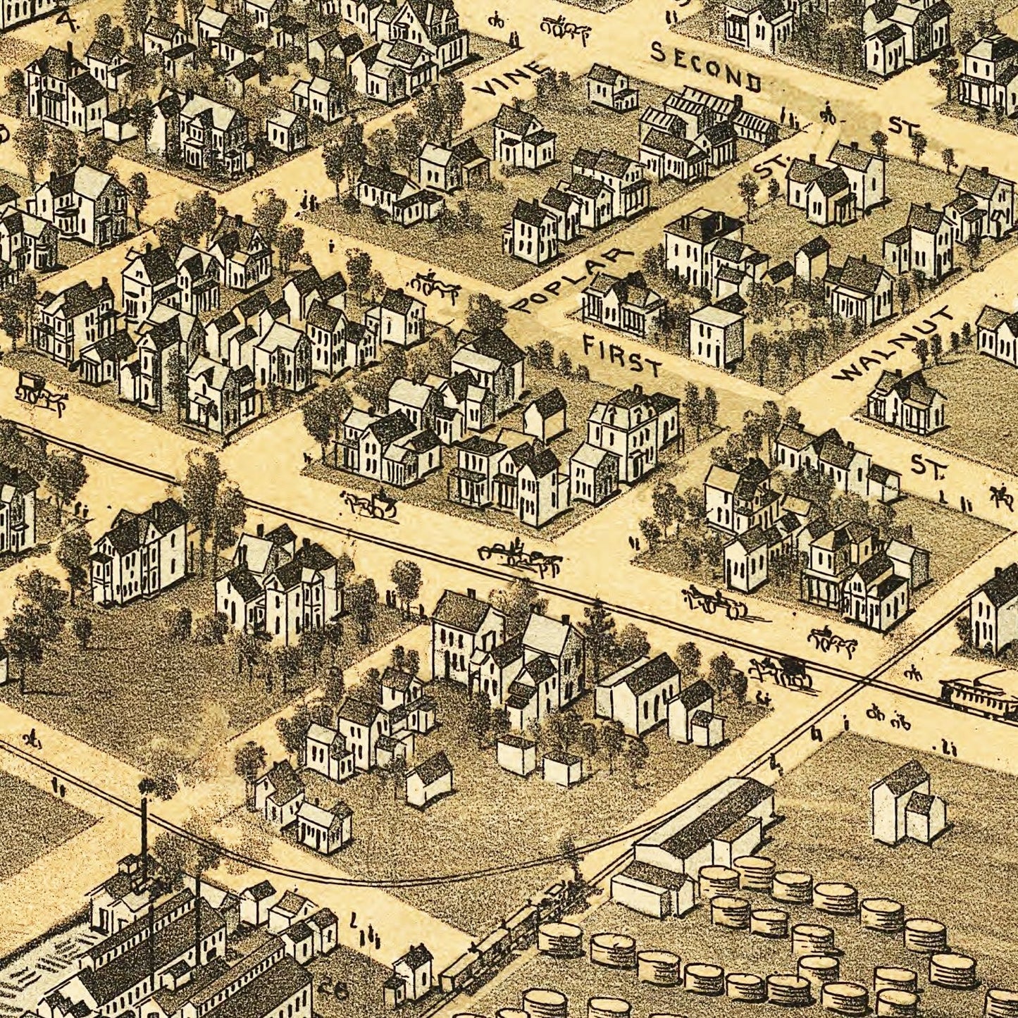 Vintage Map of Wyandotte, Michigan, 1896