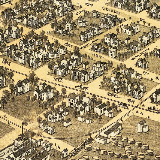 Vintage Map of Wyandotte, Michigan, 1896