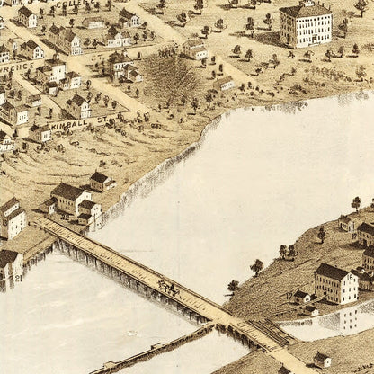 Vintage Map of Appleton, Wisconsin, 1867