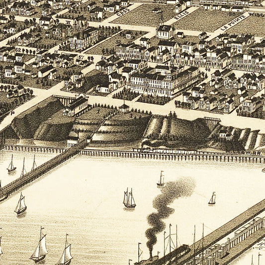 Vintage Map of Ashland, Wisconsin, 1886