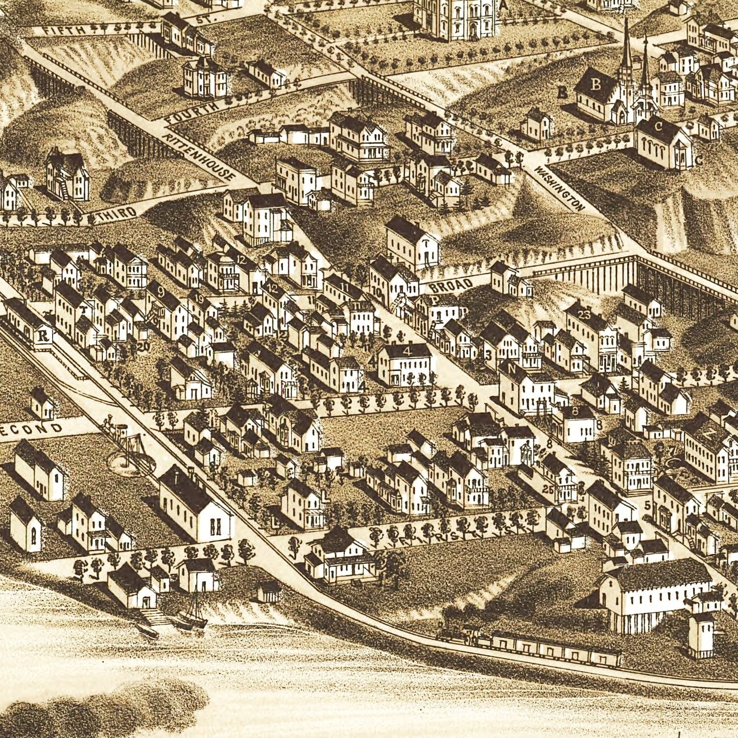 Vintage Map of Bayfield, Wisconsin, 1886