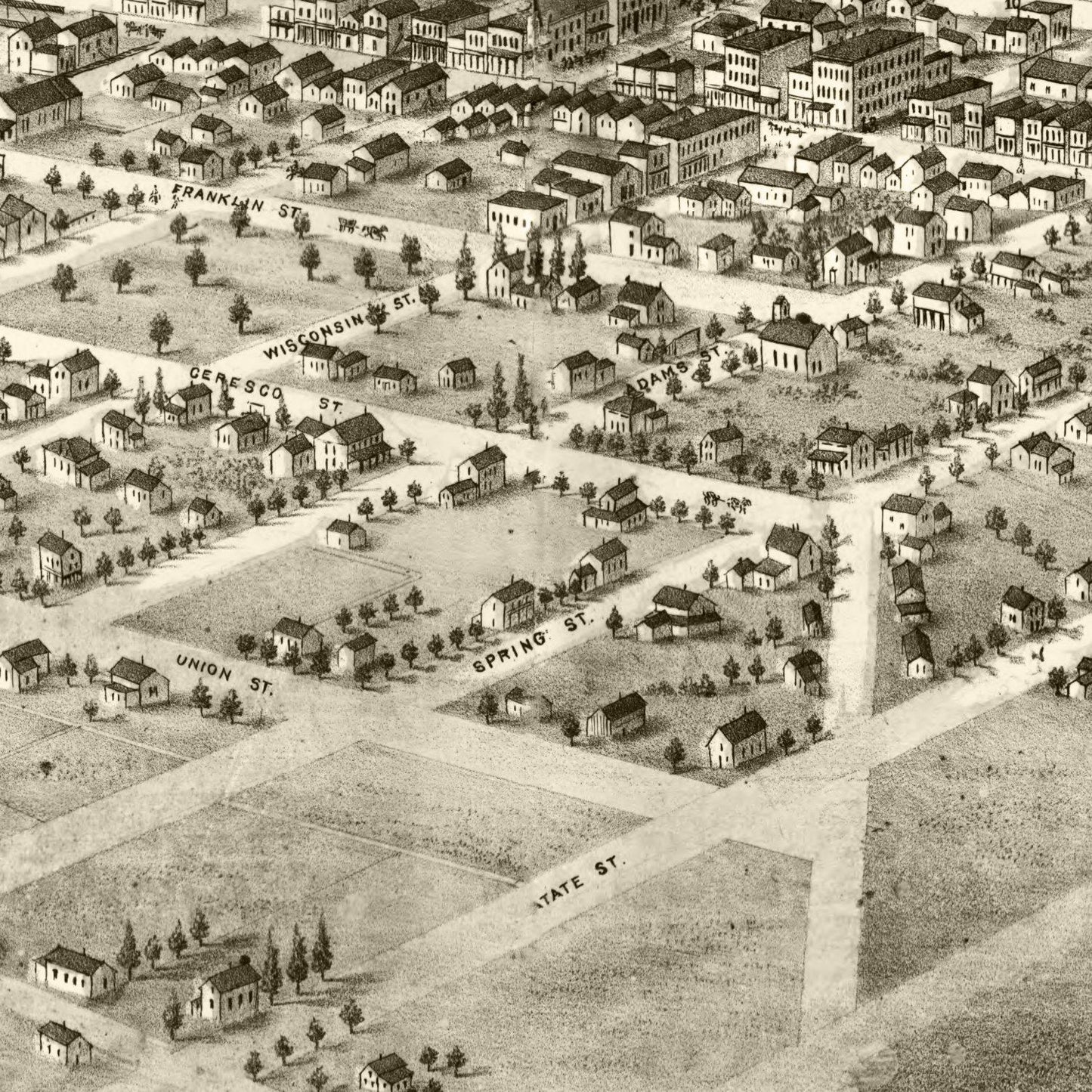 Vintage Map of Berlin, Wisconsin, 1867