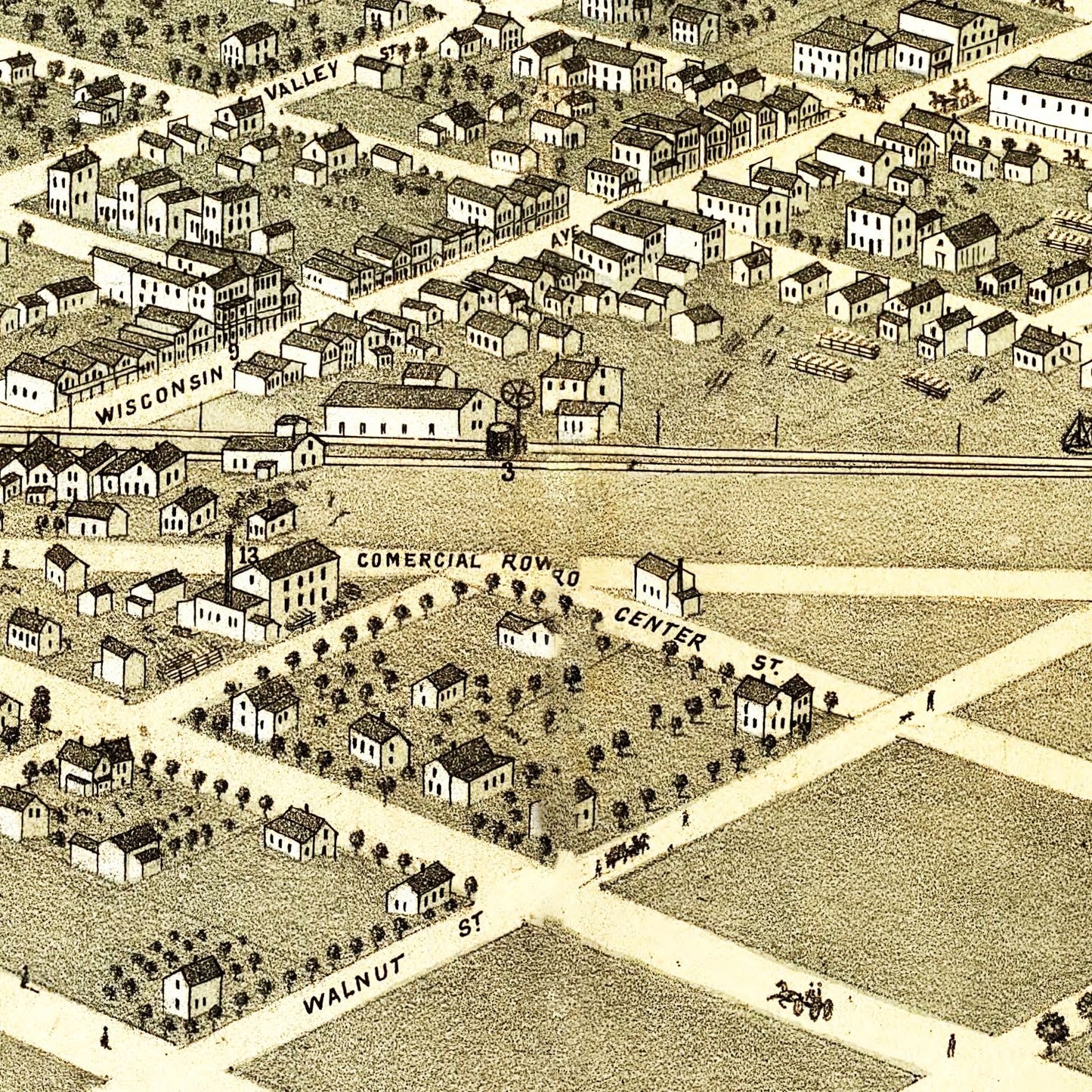 Vintage Map of Boscobel, Wisconsin, 1869