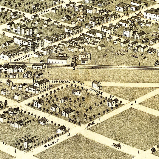 Vintage Map of Boscobel, Wisconsin, 1869