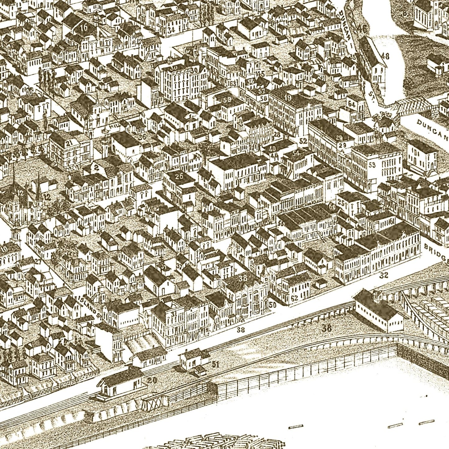Vintage Map of Chippewa Falls, Wisconsin, 1886