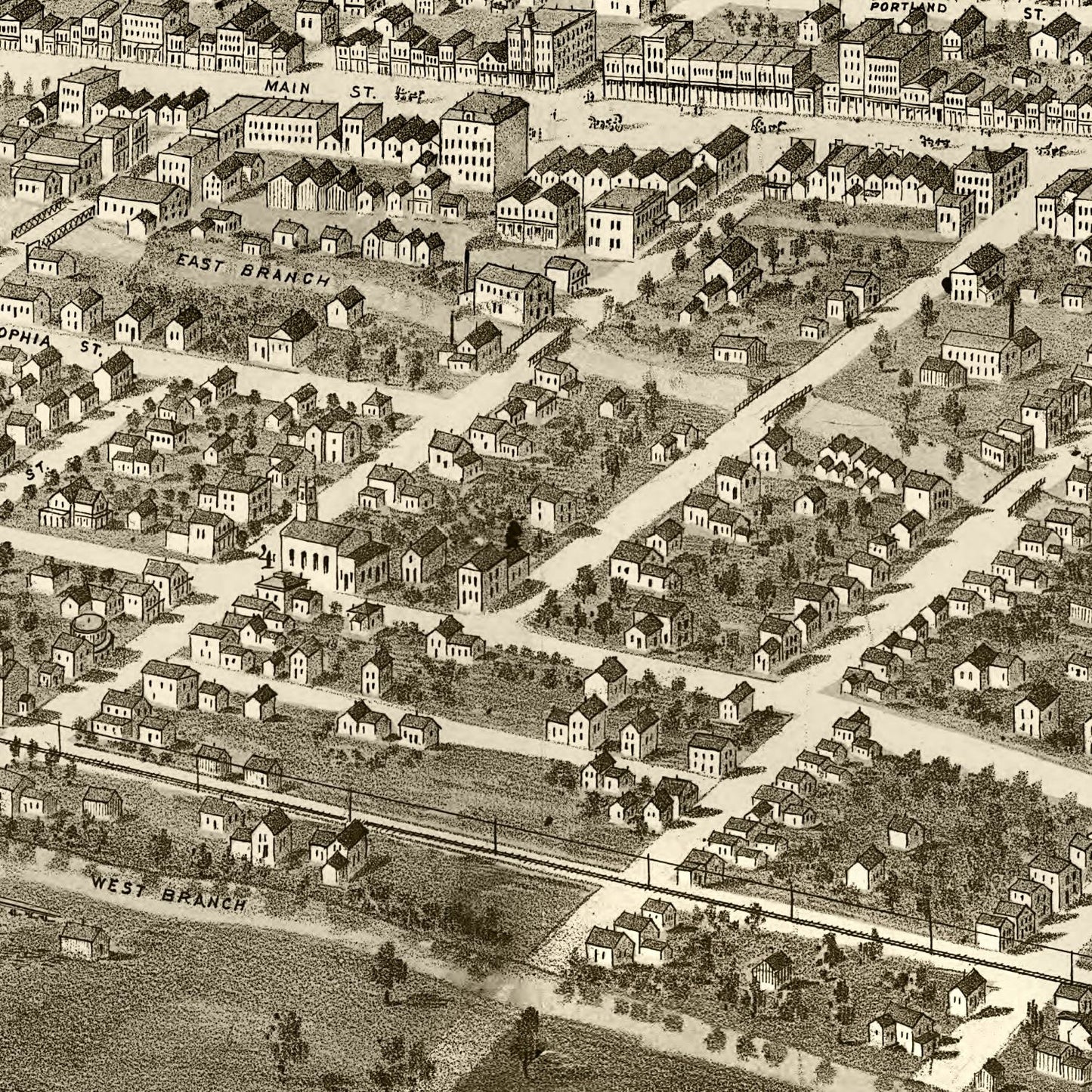 Vintage Map of Fond du Lac, Wisconsin 1867