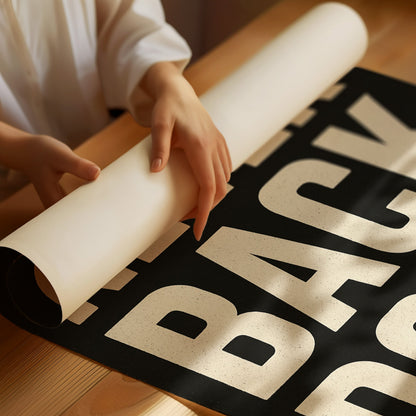Never Back Down Motivational Typography Wall Art