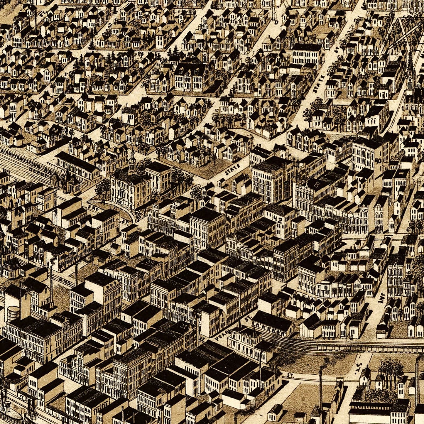 Vintage Map of La Crosse, Wisconsin, 1887