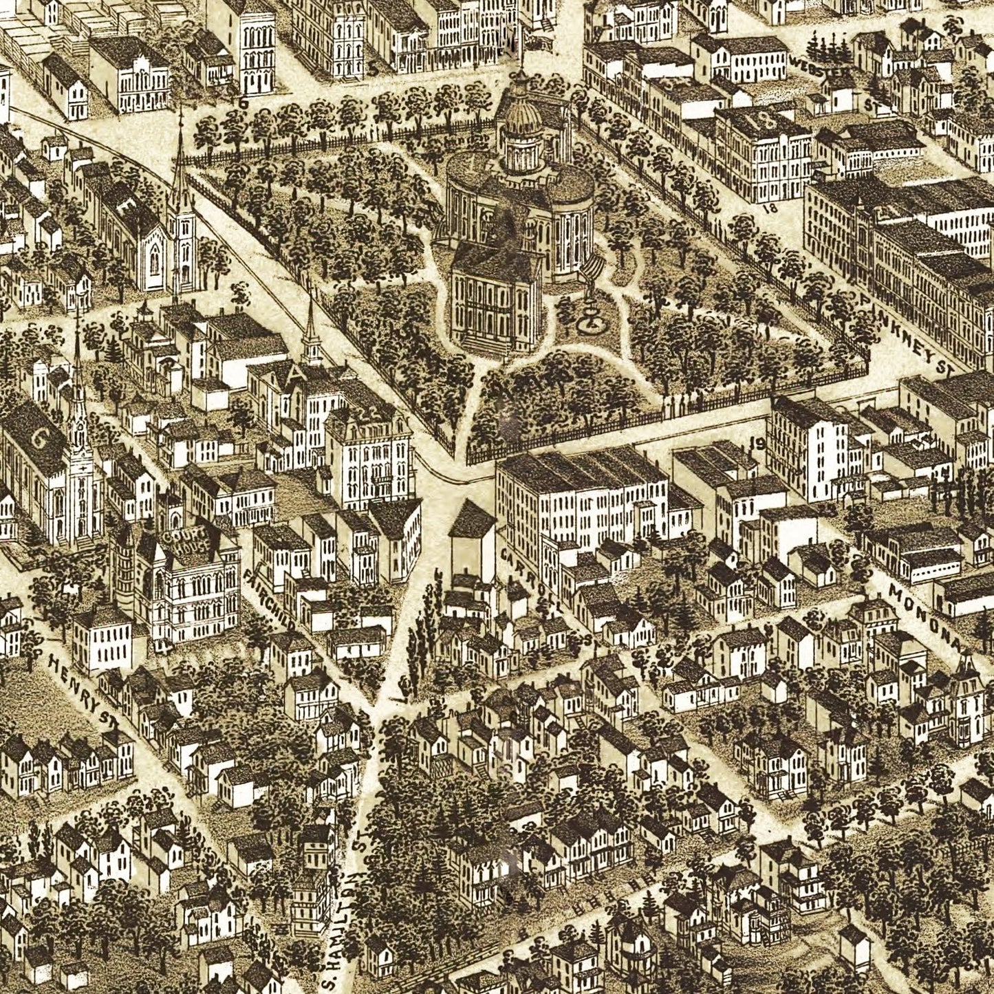 Vintage Map of Madison, Wisconsin, 1885
