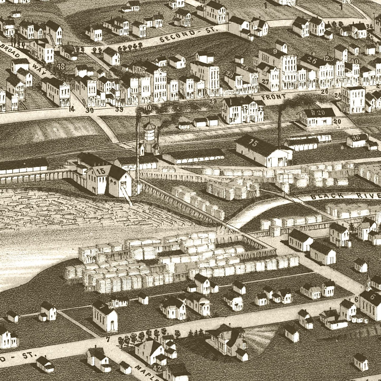 Vintage Map of Medford, Wisconsin, 1885