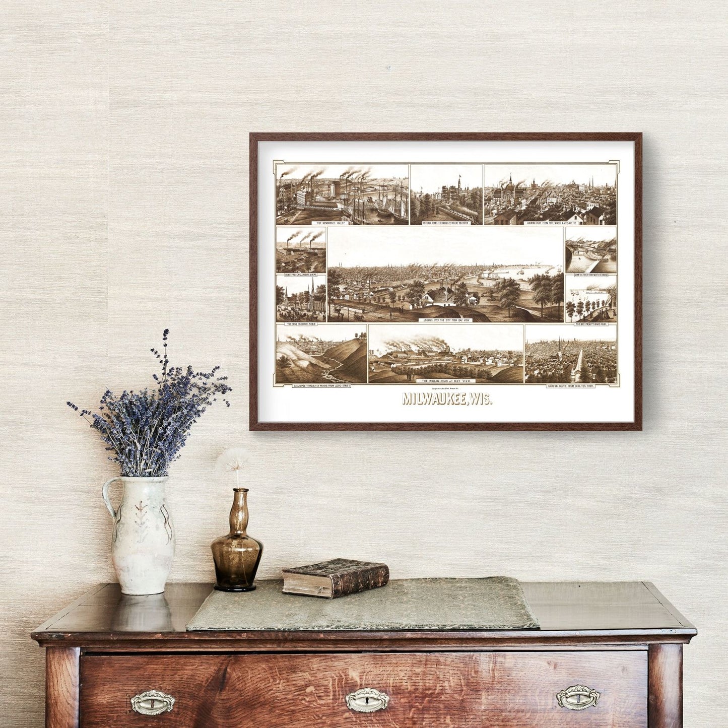 Vintage Map of Milwaukee, Wisconsin, 1882