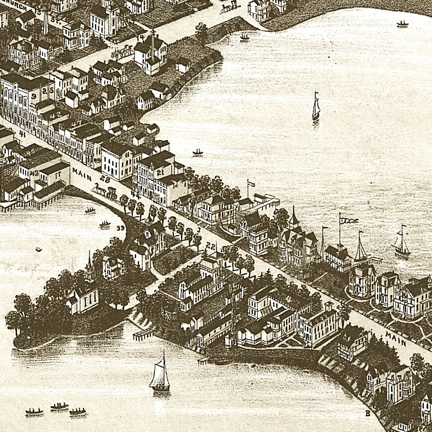 Vintage Map of Oconomowoc, Wisconsin, 1885