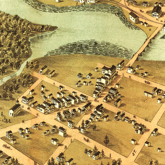 Vintage Map of Peshtigo, Wisconsin, 1871
