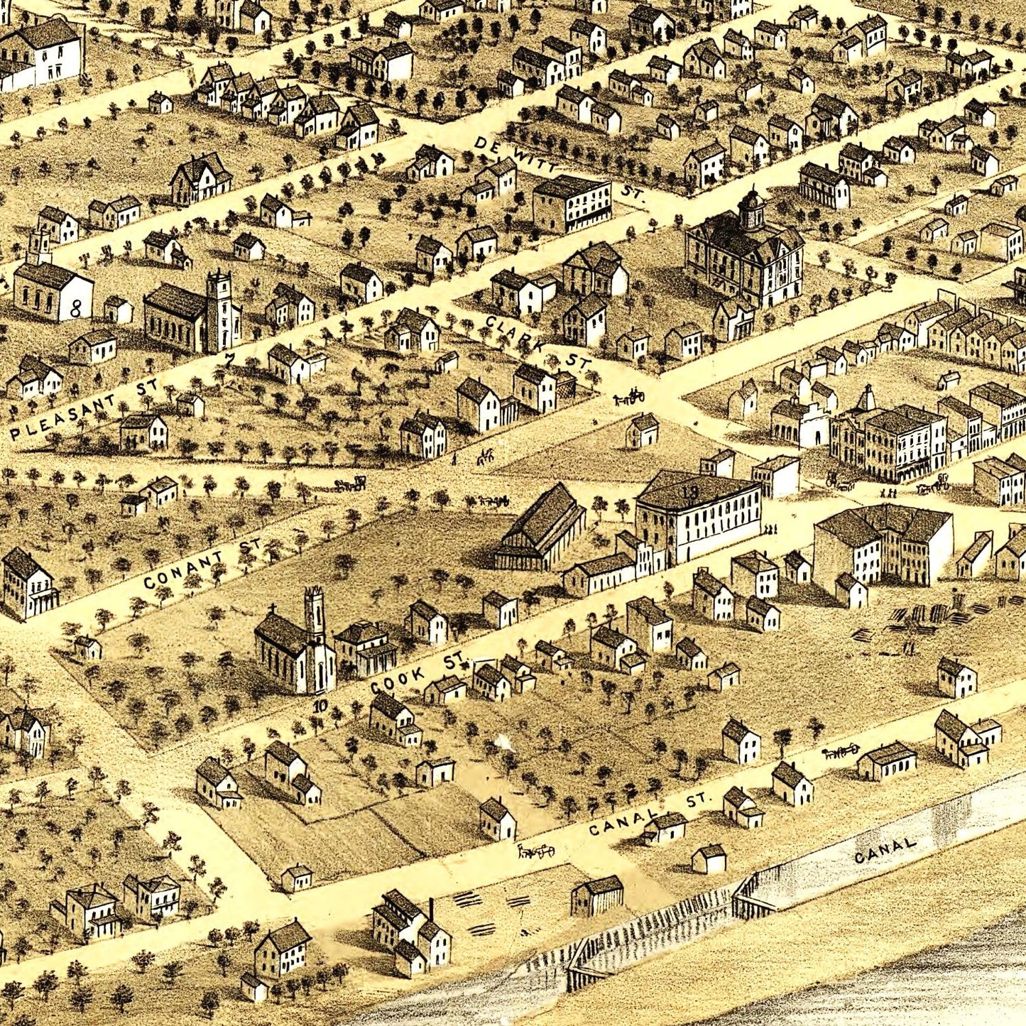 Vintage Map of Portage, Wisconsin, 1868