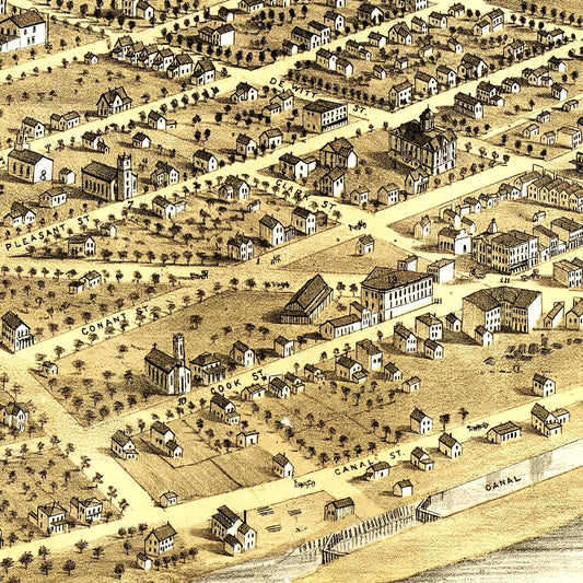 Vintage Map of Portage, Wisconsin, 1868