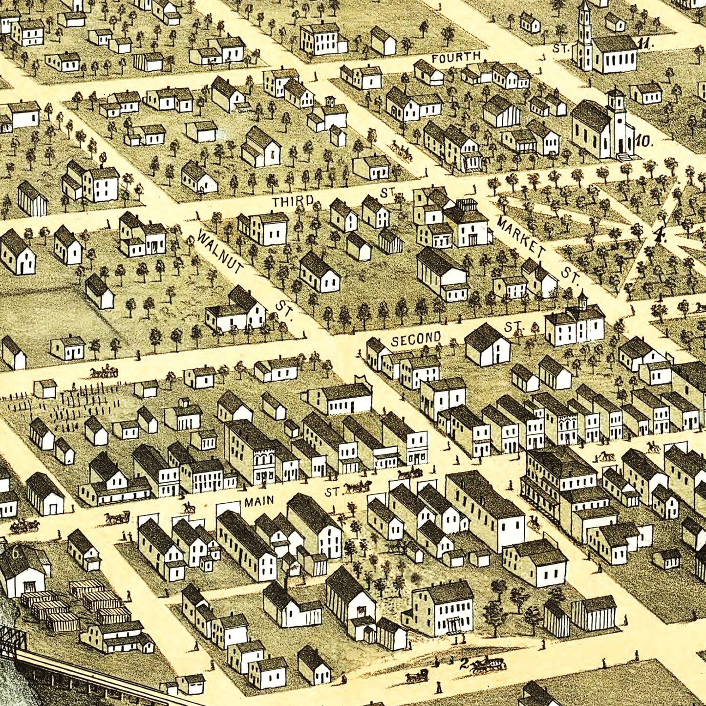 Vintage Map of Reedsburg, Sauk County, Wisconsin, 1874
