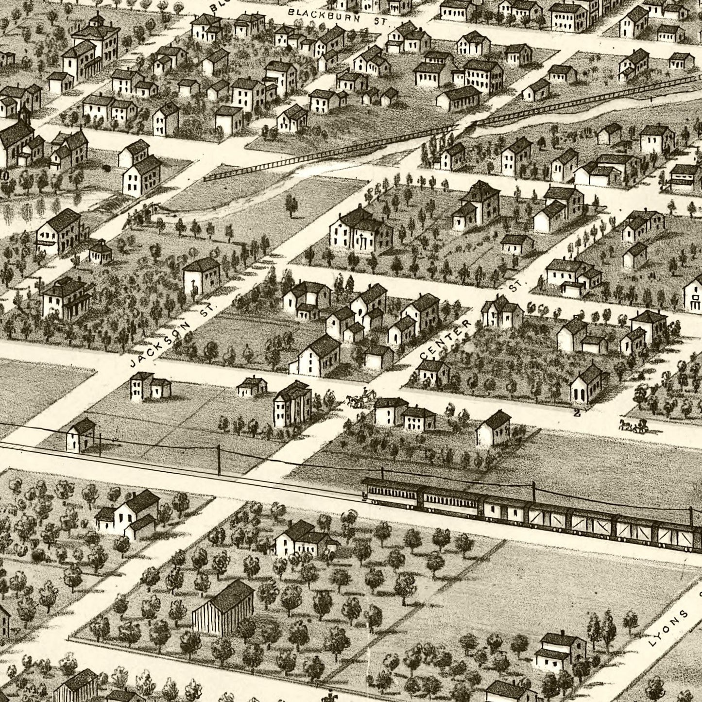 Vintage Map of Ripon, Wisconsin, 1867