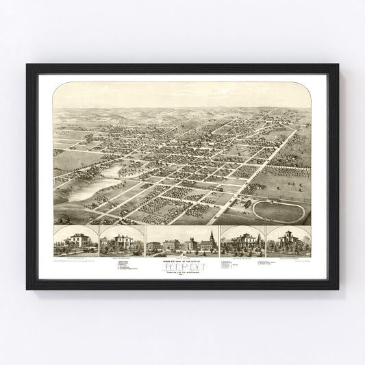 Vintage map of Ripon, Wisconsin, 1867