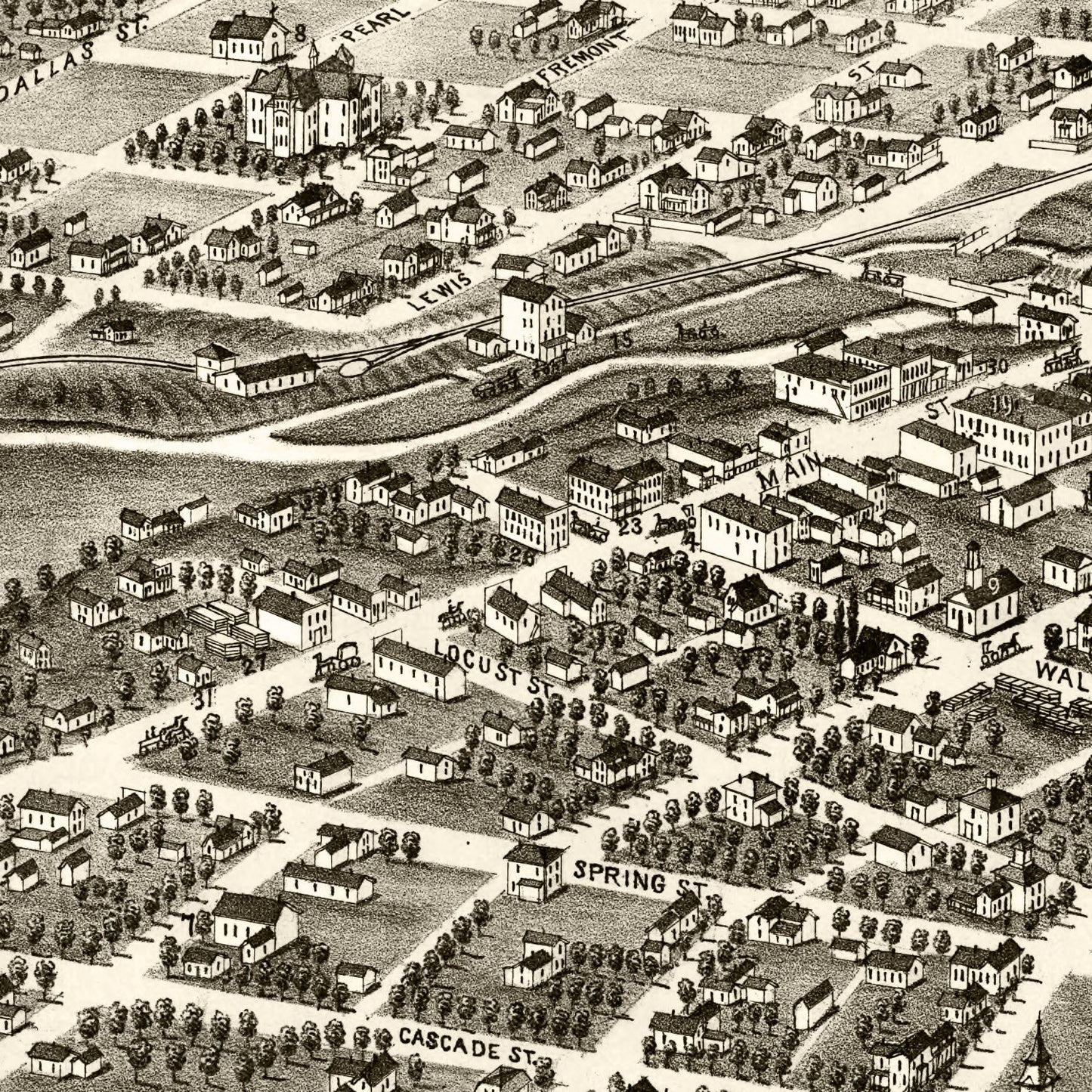 Vintage Map of River Falls, Wisconsin, 1880