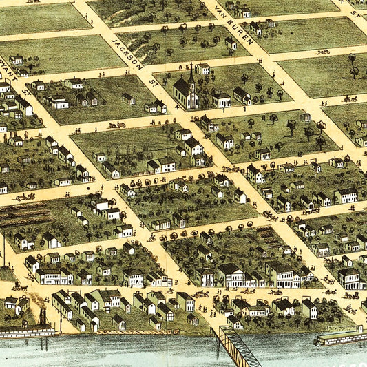 Vintage Map of Sauk City, Wisconsin, 1870