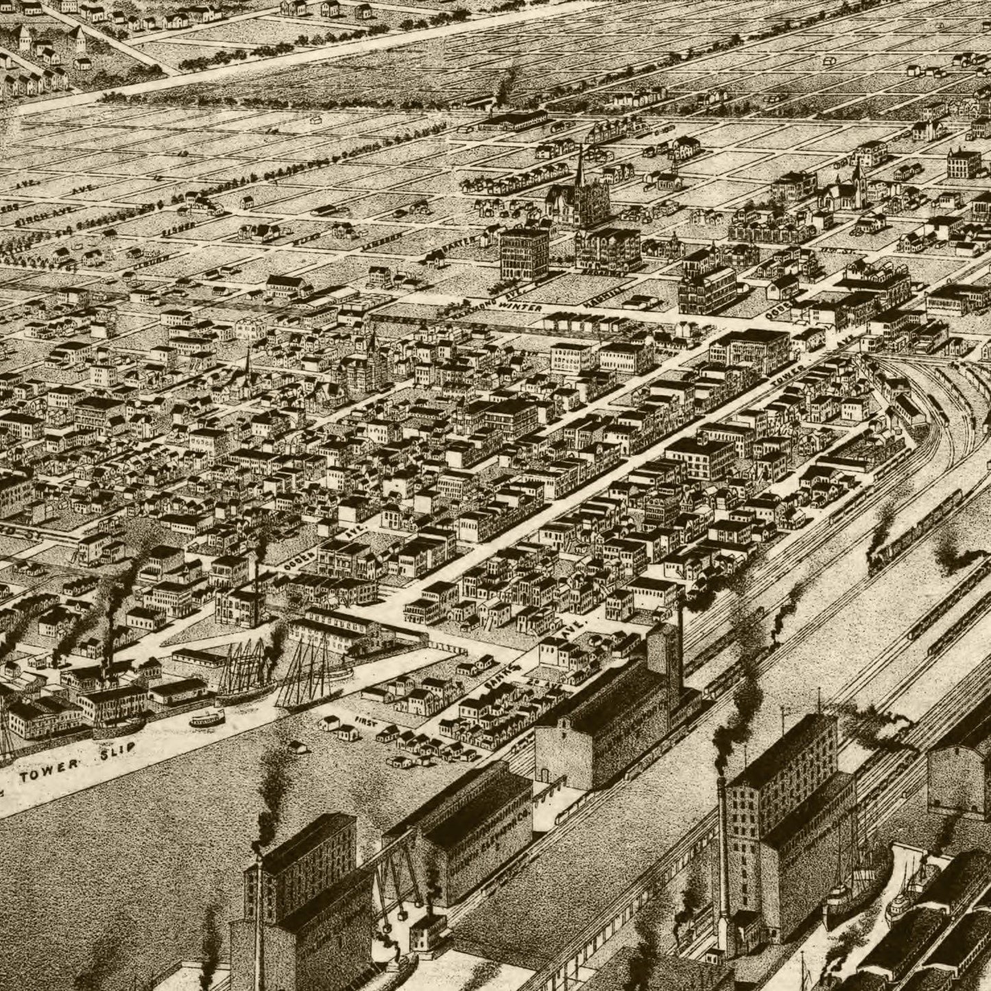 Vintage Map of Superior, Wisconsin, 1893